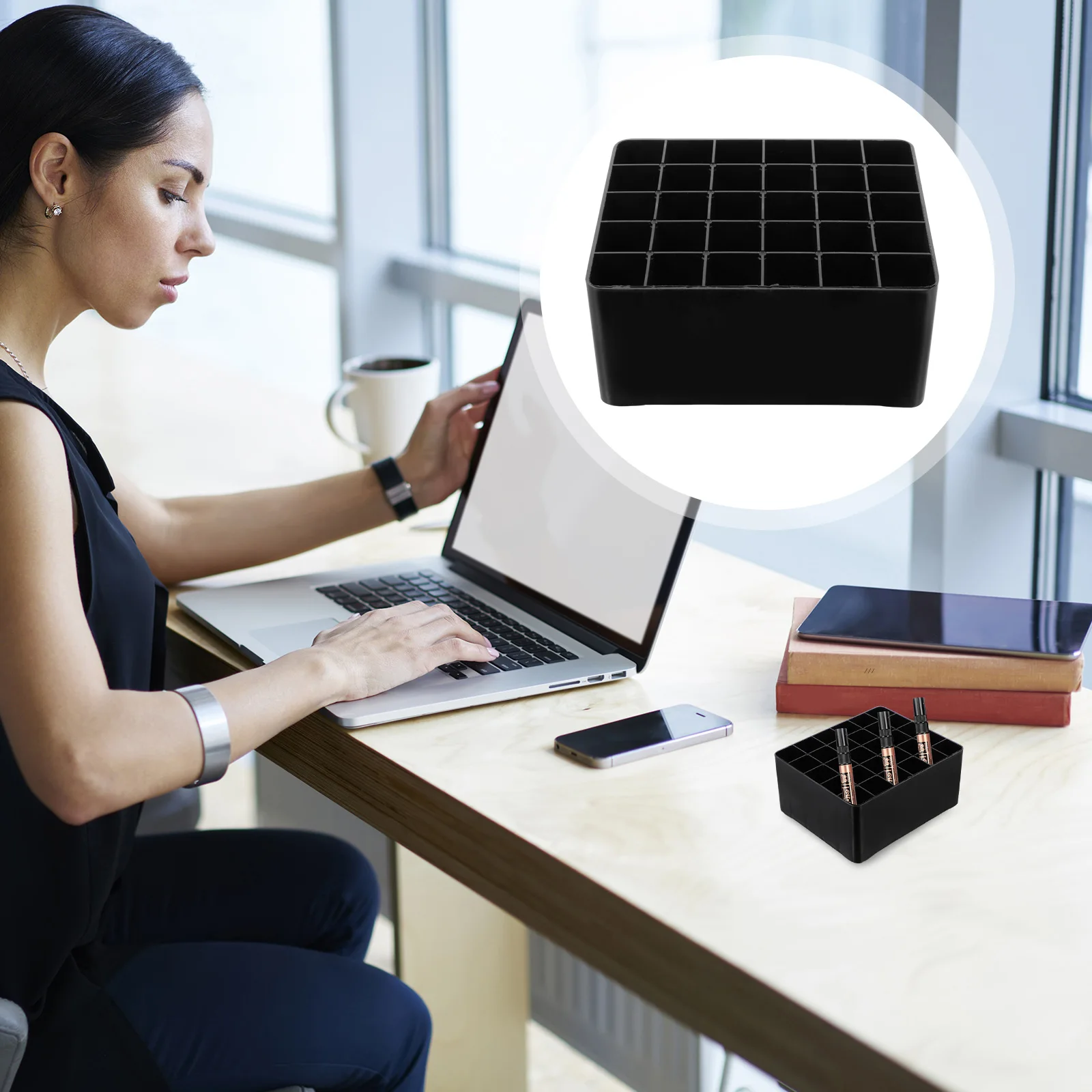 

4 pcs Plastic Pen Box for Desk Stationery Organizer Multifunctional Marker Pencil Container Desktop Holder