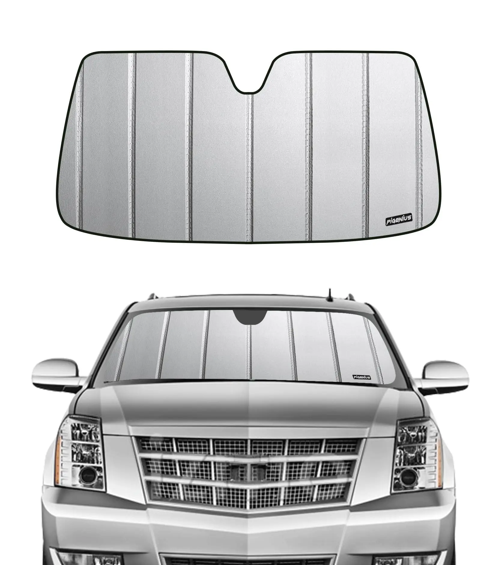 

Car Windshield Sun Shade For Chevrolet Silverado And GMC Sierra 1500 2007–2013, 2500 3500 HD 2007–2014, Dual Side Silver Black