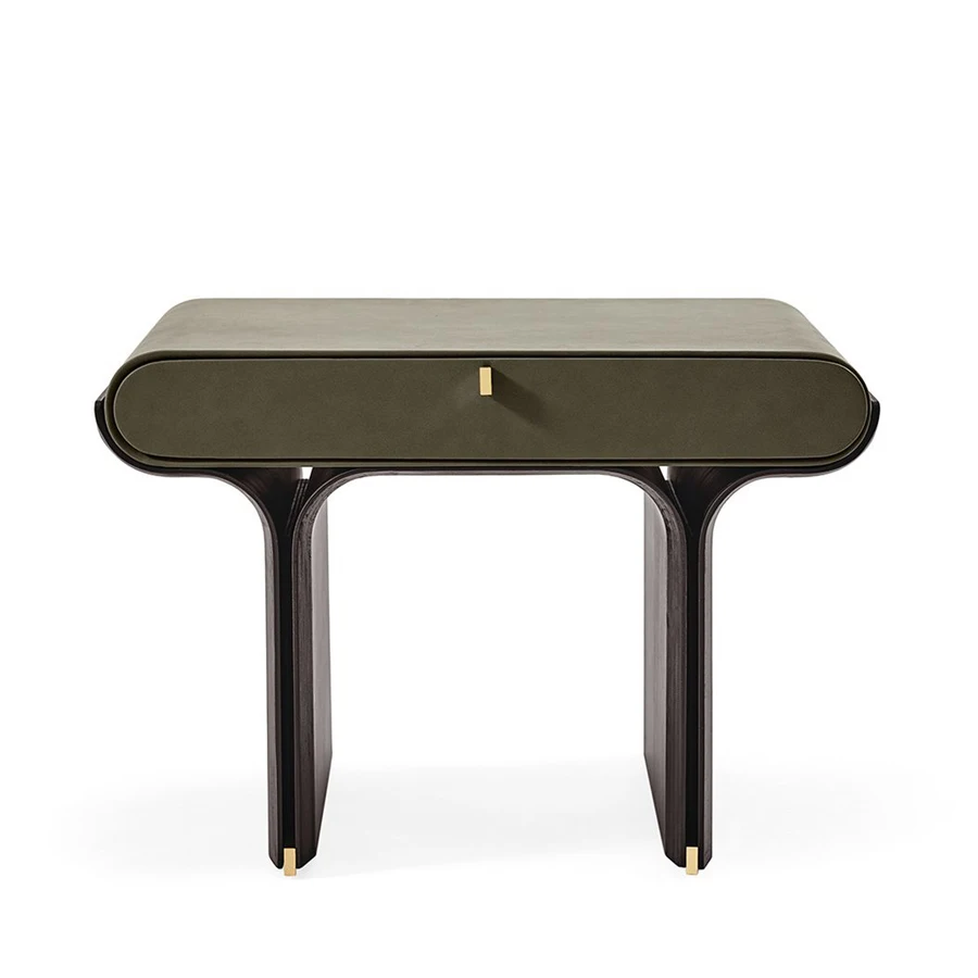 Solid Wood Composite Board Bedside Table with Oak Veneer and Drawers Modern Minimalist Design Bedroom Home Furniture