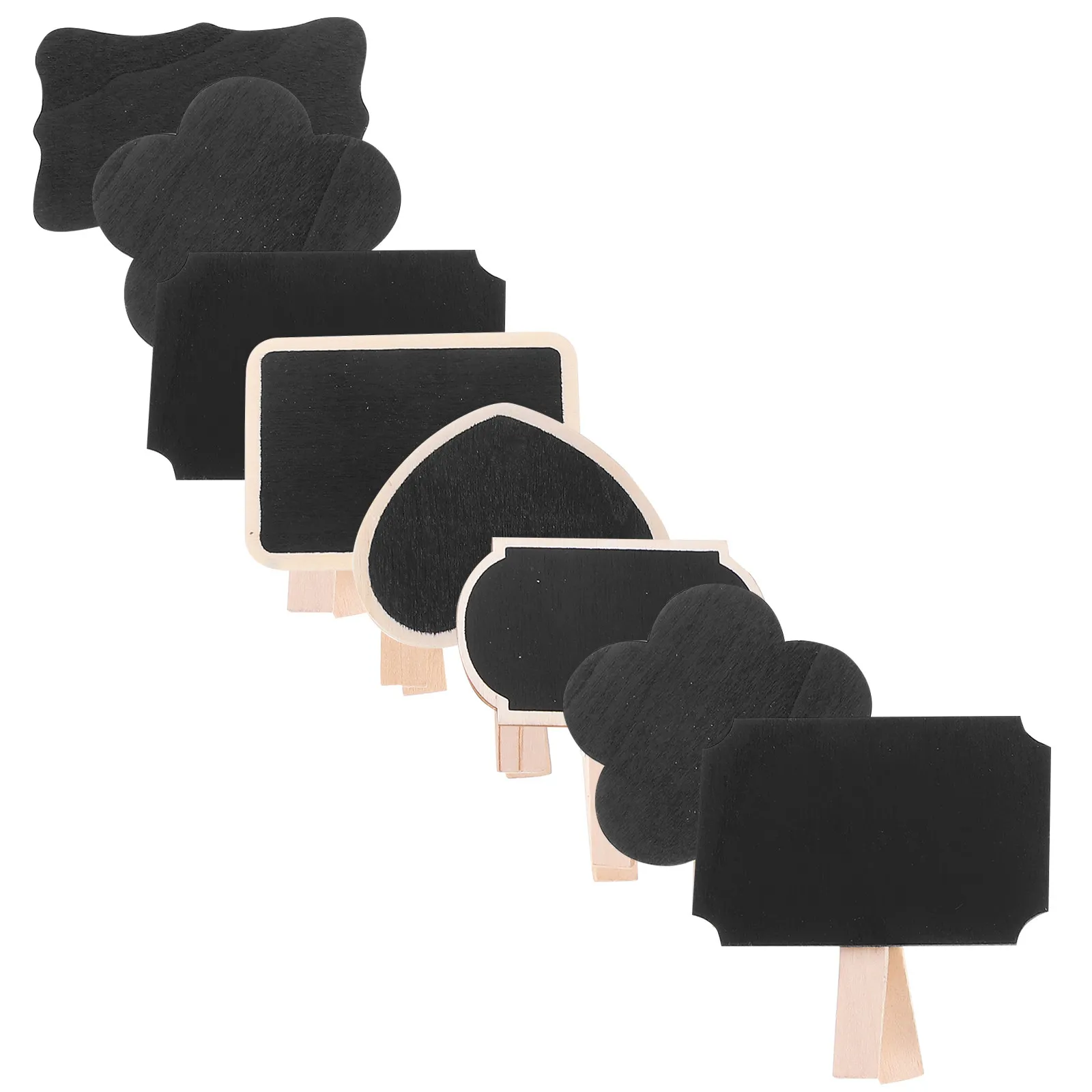 Mini Chalkboard Blackboard Message Wooden Sign Halloween Christmas Chalkboard Clips Chalkboard Labels Card Holder Clip 30Pcs