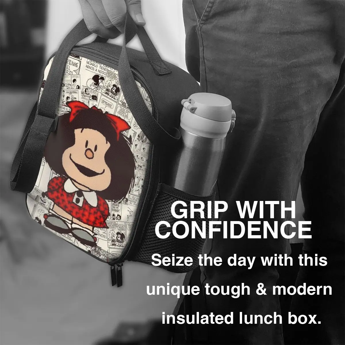 حقيبة غداء معزولة من مافالدا كوميك للنساء والأطفال، صناديق طعام محمولة، حقيبة غداء حرارية