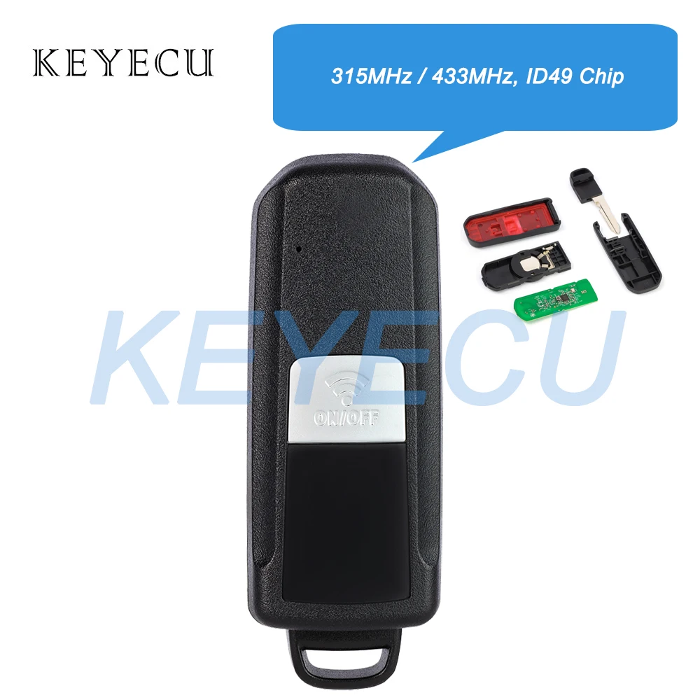 Keyecu For YAMAHA XMAX XMAX300 NVX NVX155 AEROX JAUNS QBIX TMAX530 TMAX560 Motorcycle Remote Key Fob 315MHz 433MHz ID49 Chip