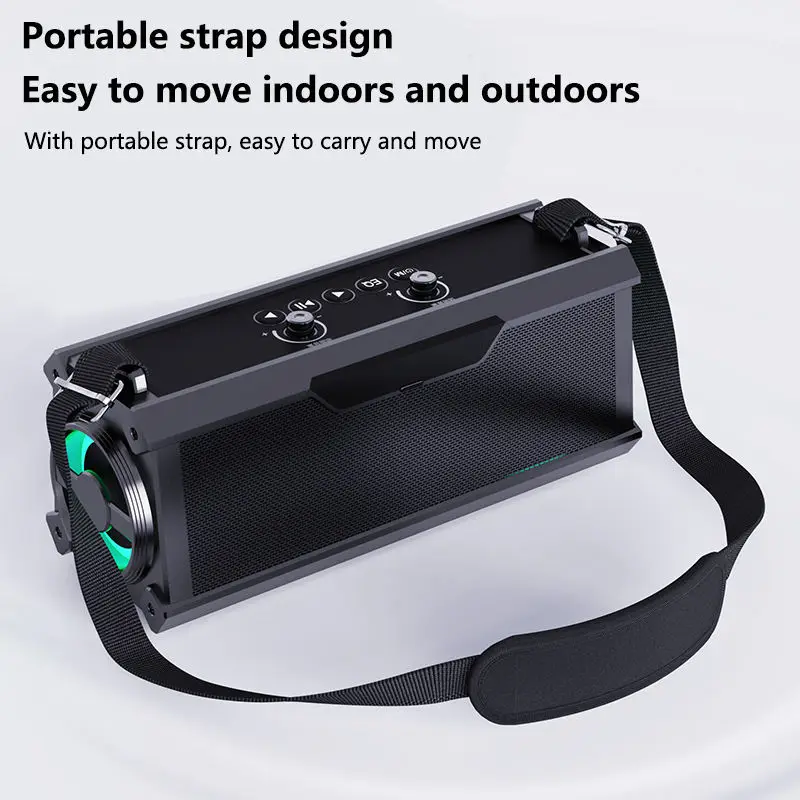 36W Portable for Bluetooth V5.3 LED RGB Speaker Fashionable Outdoor USB AUX 4-hour Working Karaoke for Parties