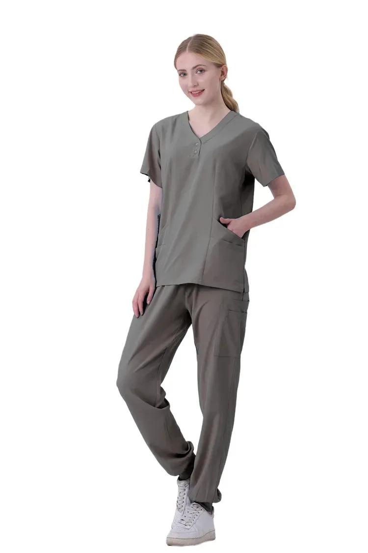 

Multicolor Scrubs Short Sleeve Tops+Pants Nursing Uniform Women Pet Shop Doctor Medical Surgery Workwear Scrub Set