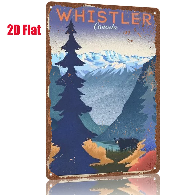 2D Flat - 1pc 2D[Flat] Metal Sign Retro Tin Painting 