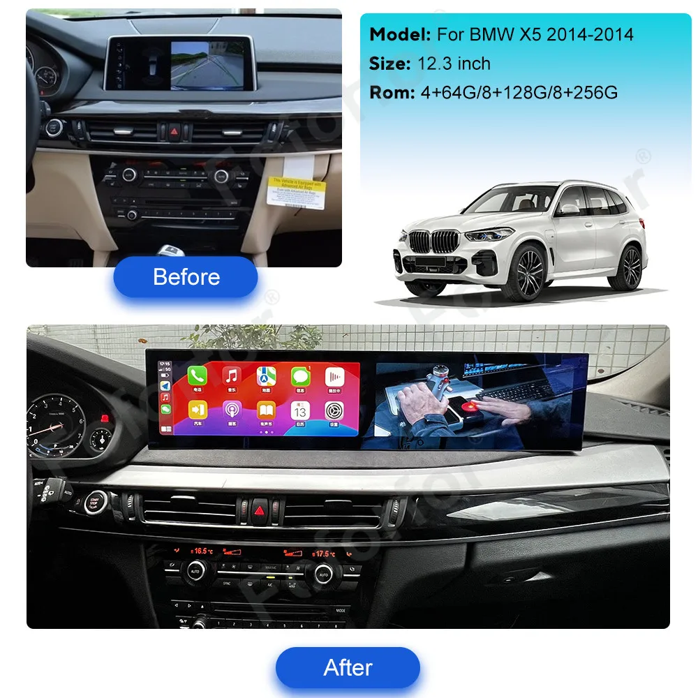 

Carplay Android 13 For BMW x5 2014-2017 Car Radio Multimedia GPS Navigation Auto Stereo Recorder Video Screen Tape Head Unit