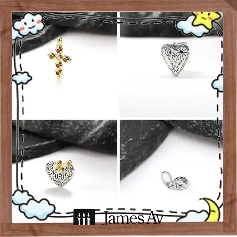 S925 Vintage Metal Charms For DIY Bracelet Necklace Jewelry Making, Crystal Inlaid Gold Cross, Engraved Pattern Heart And Floral Textured Pendants, Retro Alloy Ornament Accessories, Handcraft Supplies, Elegant Gift For Jewelry