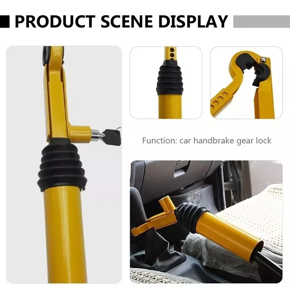 Handbrake to GearStick Lock Gear - Fits Manual and Automatic Cars, Anti-Theft Device for Truck Van SUV