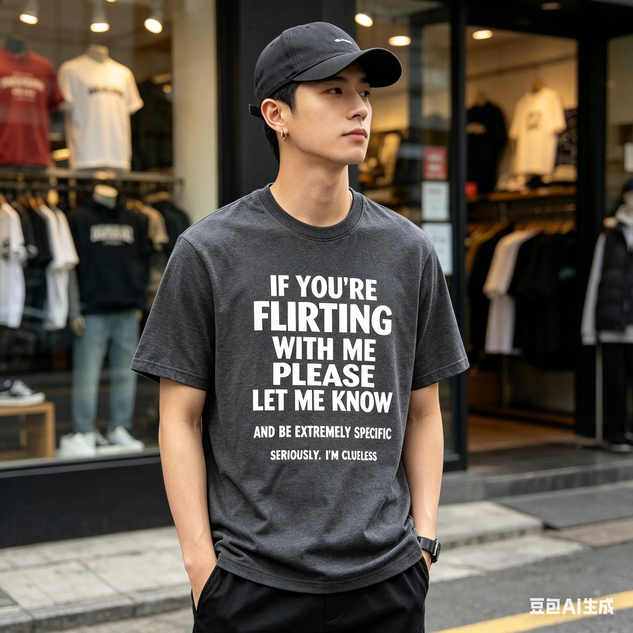 If Youre Flirting with Me Please Let Me Know and Be Extremely Specific Seriously Mi Clueless Printed T-shirt Men 's T-shirt Top