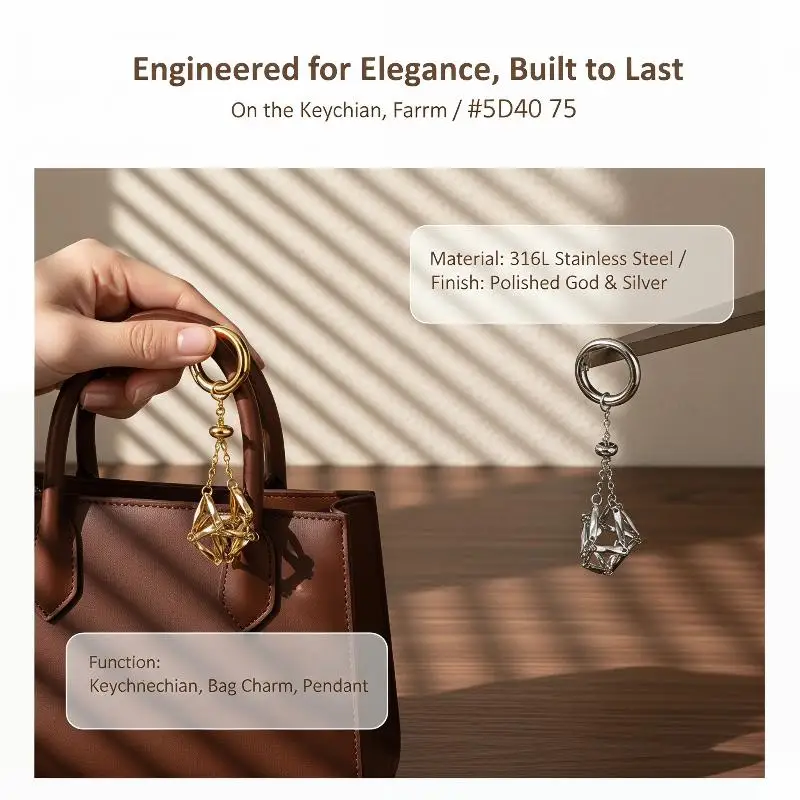 Edelstahl-Netzbeutel Steinhalter Schlüsselanhänger Geschenk für Steinliebhaber Schlüsselring Anhänger Schmuckzubehör Handtaschen-Hängedekoration – Detail 1