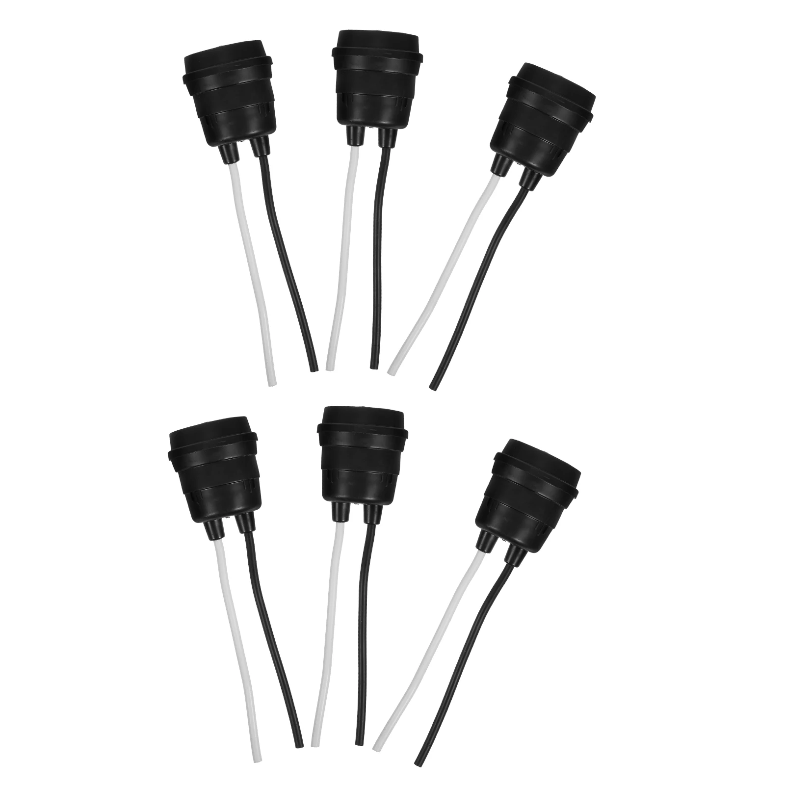

6pcs Waterproof Pvc Durable Rubberized Outdoor Indoor Screw Base Cord Diy Table Lamp Accessories Light Bulb Holder Sealed For
