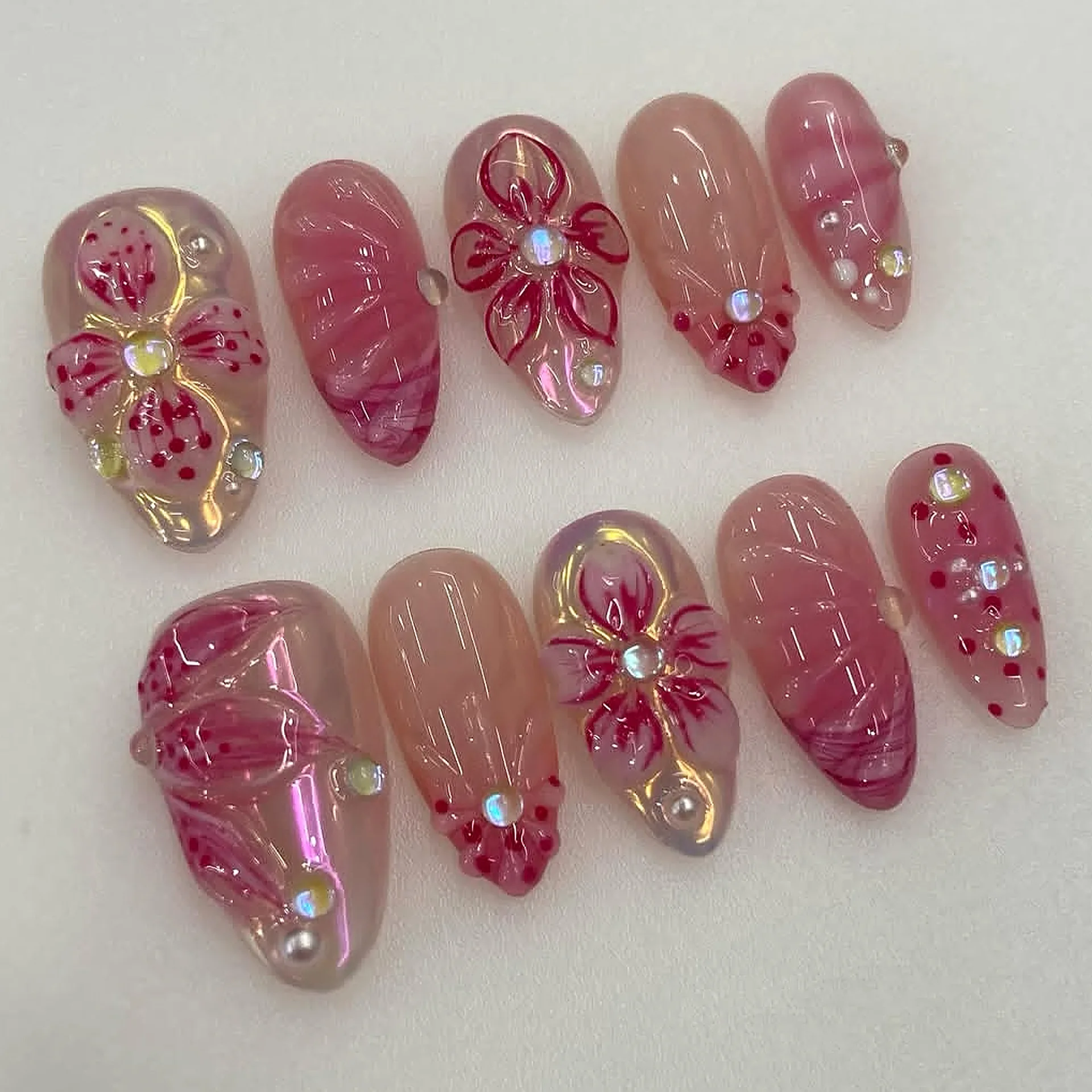 24 stuks roze opzetnagels met - Nail Art Full Design recensie en prijs