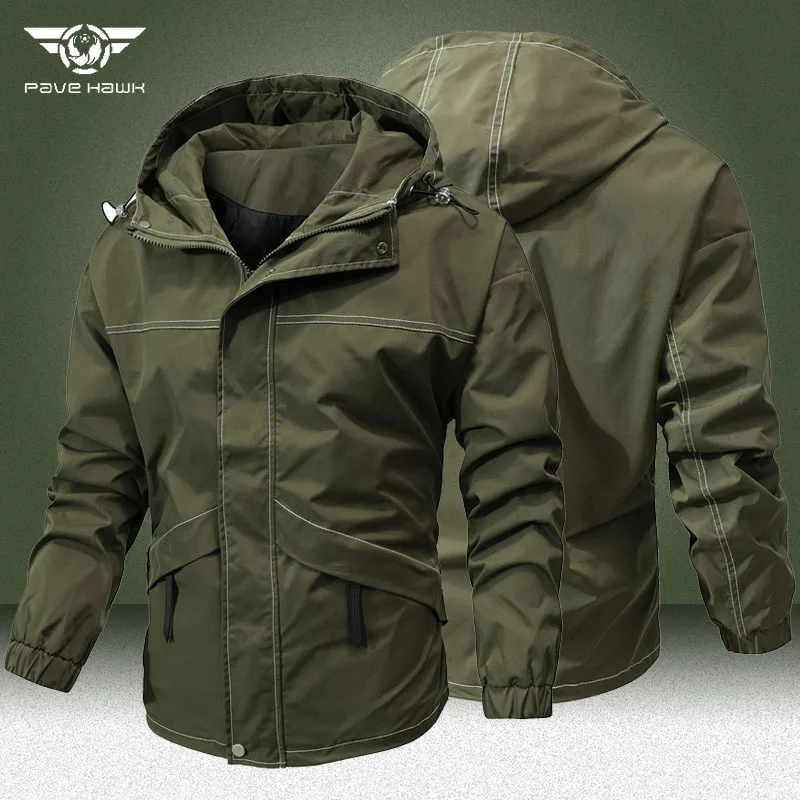 Autumn Cargo Jackets Men Military Multi-pocket Wear-resistant Bomber Windbreaker Coats Outdoor Casual Thin Windproof Jacket 2023