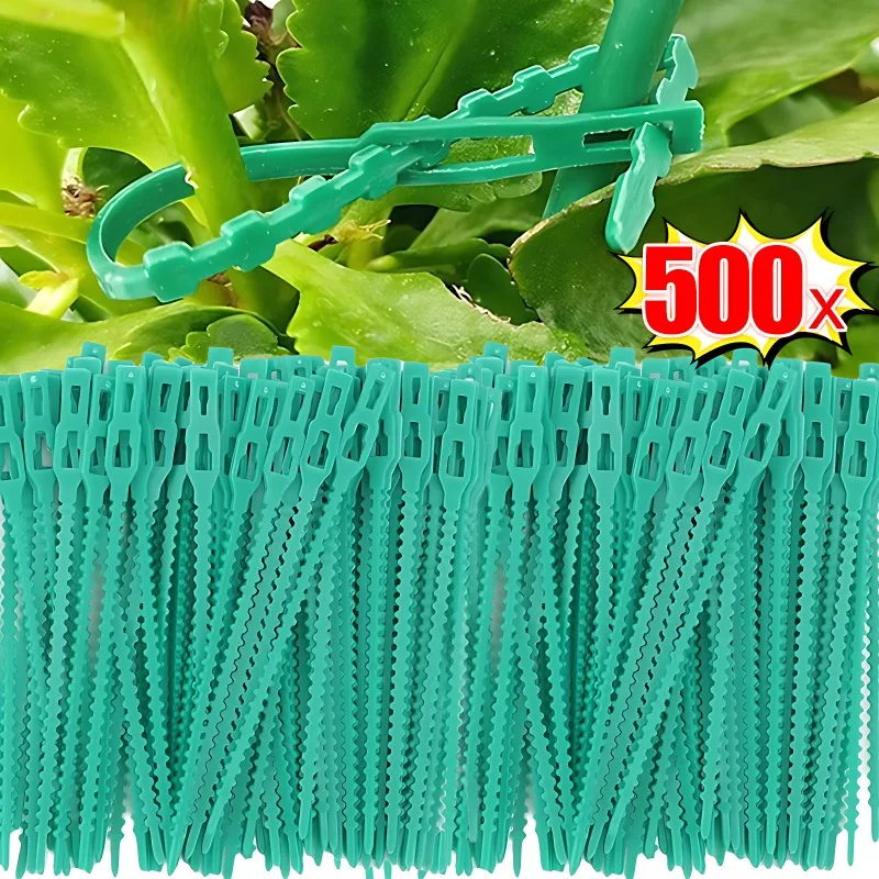 500/10pcs Adjustable Garden Cable Ties Self-locking Cables Tie for Plants Shrubs Support Fastener Fixed Zip Loop Wire Wrap Rings