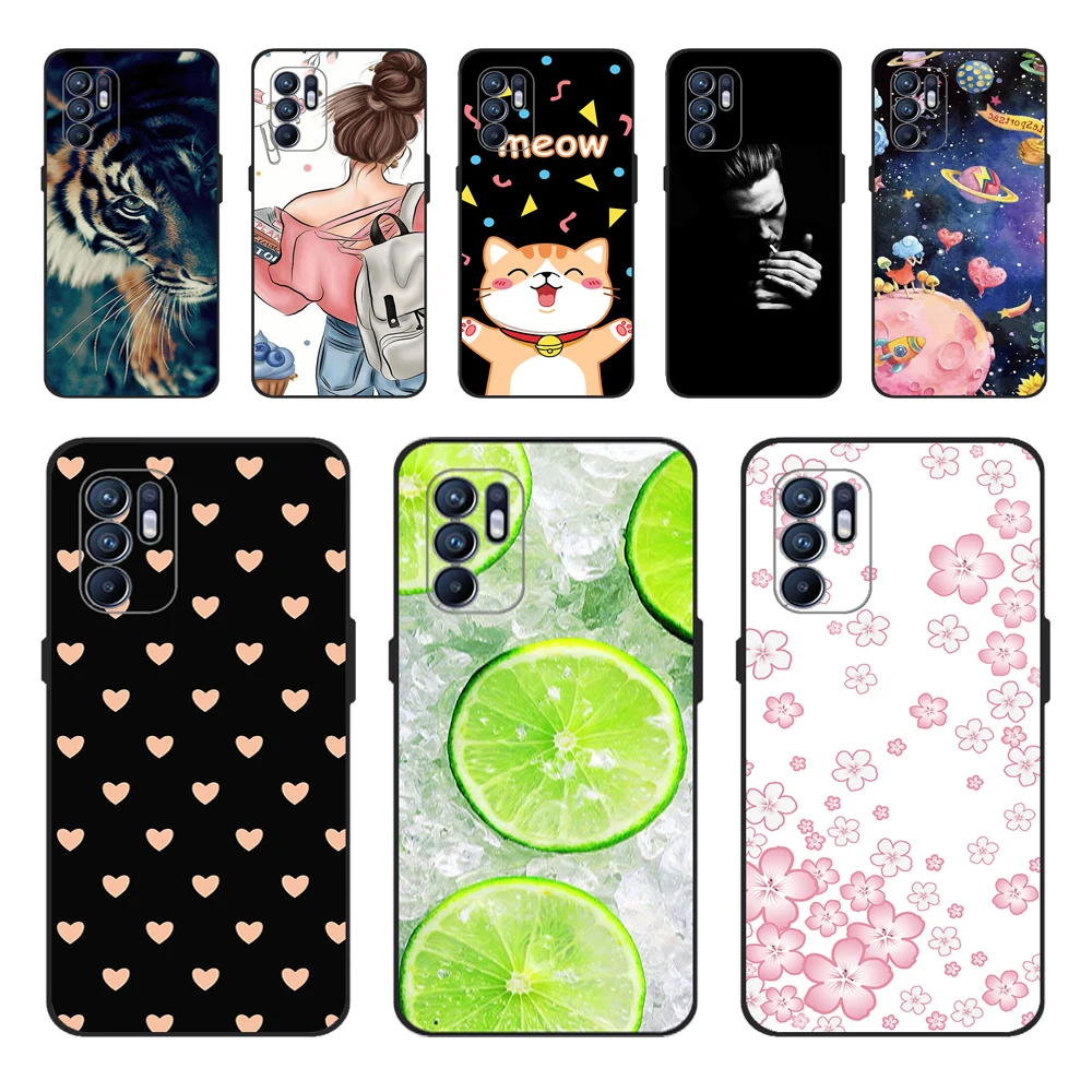 For OPPO Reno 6 Case Reno6 2021 Cover 2021 Cute Cartoon Printed Soft Silicon Phone Case For OPPO Reno 6 5G CPH2251 CPH2235 Funda