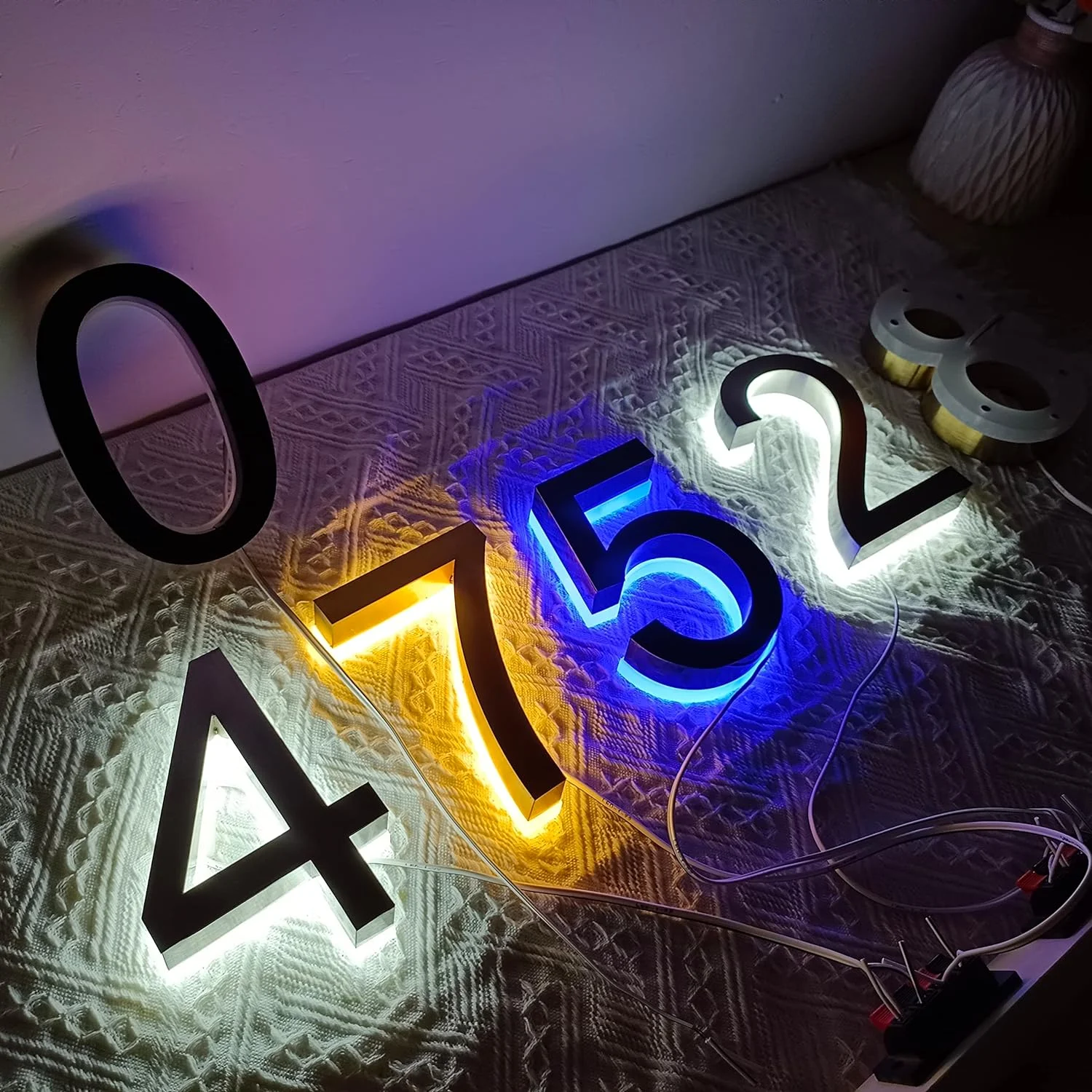 Custom Backlit Sign 3D Stainless Steel  Metal Signs Laser Cut Sign 3D Acrylic Business Logo Sign Bar Club Signage Outdoor Sign