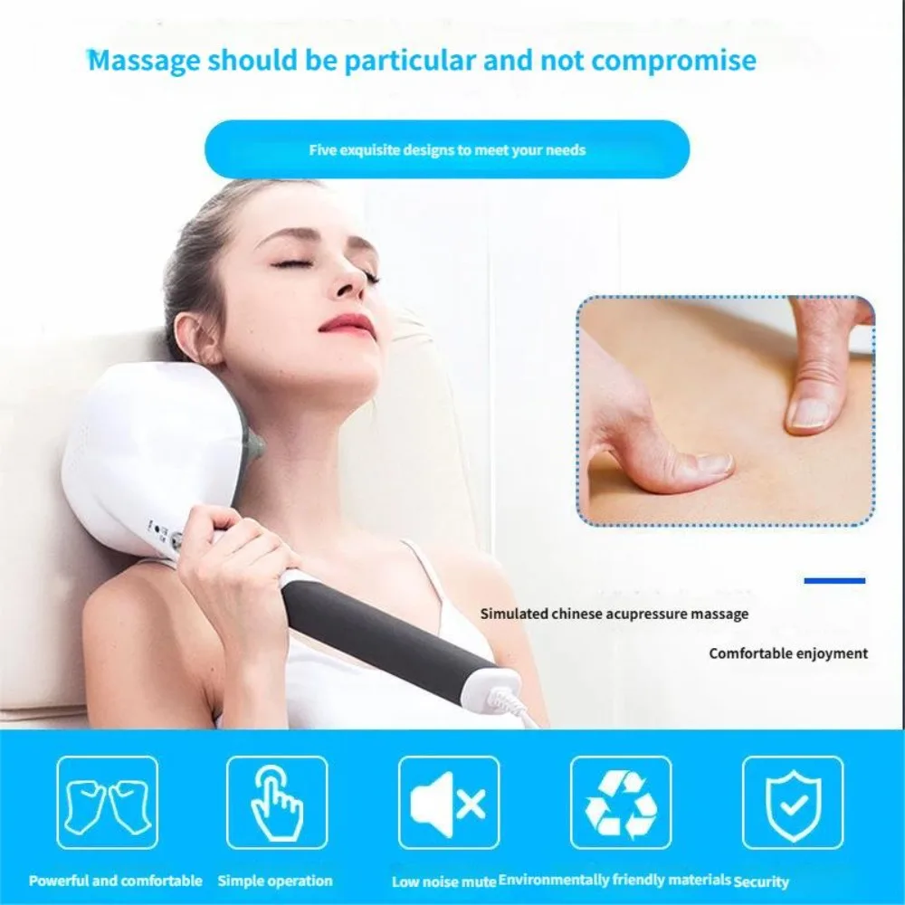 

Новые многофункциональные анионовые шейные 4 массажные головки, электрический массажер для тела, шеи, плеч, талии, ног, рук, массажер