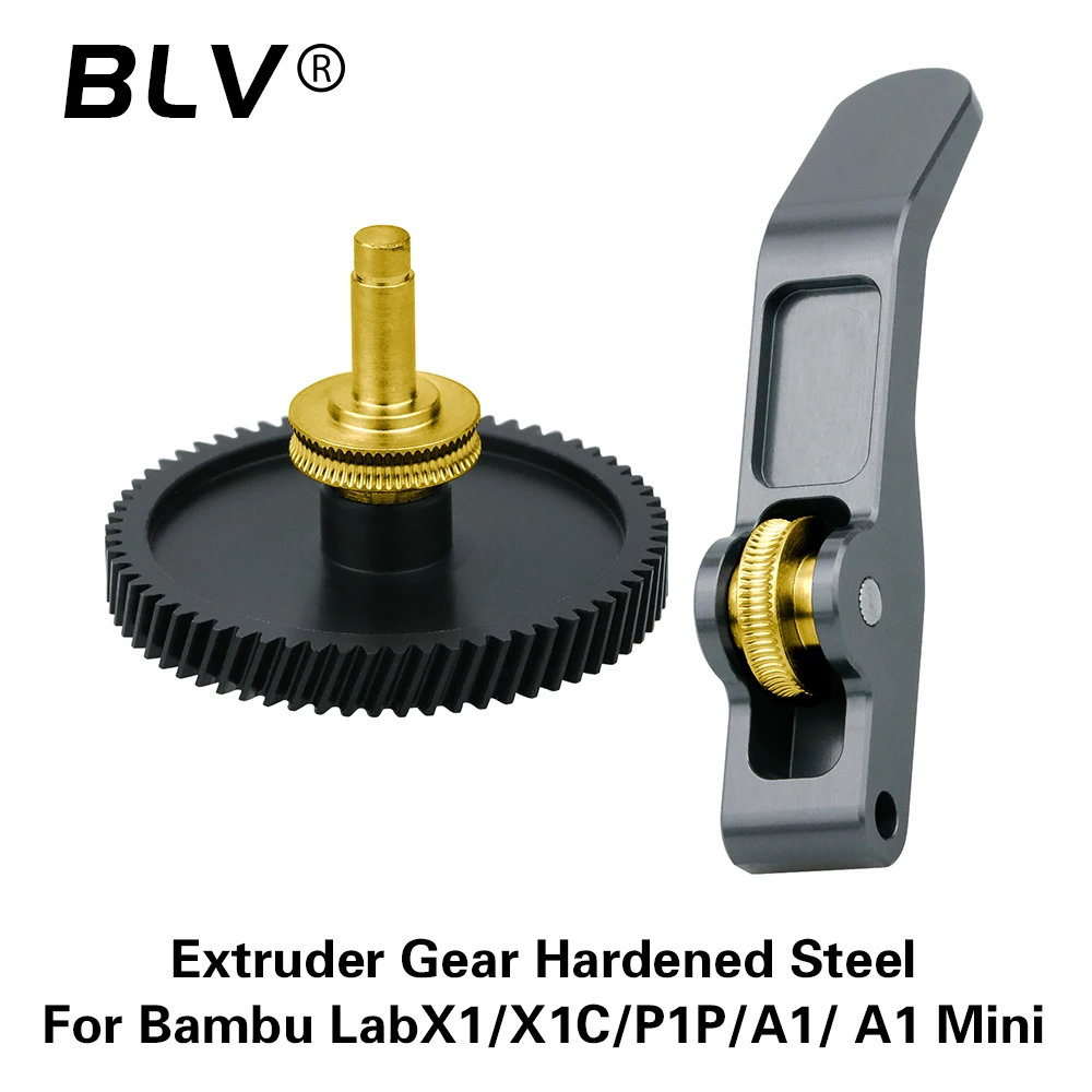 

BLV® Extruder gear Hardened Steel Spur Gear Drop-in Upgrade High Precision for BambuLab P1P P1S X1C A1, A1 mini 3D Printer