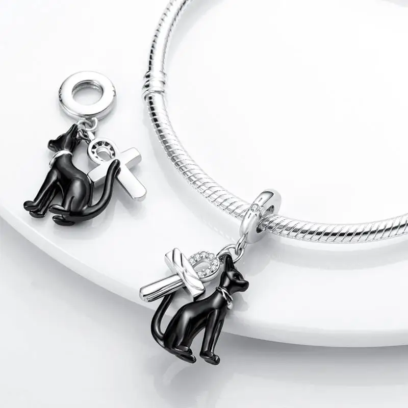 Cat Collection Silver Plated Charm Bead Persian Bell Anderson Multifarious Cats Dangle Fit Pandora Bracelet Necklace DIY Jewelry