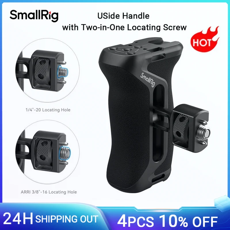 

SmallRig Side Handle with (1/4" & 3/8") Two-in-One Locating Screw for Cages and Plate Adjustable Left/Right Hand Universal -4346