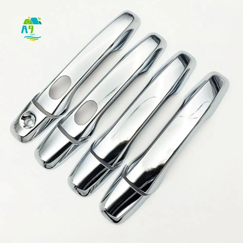 

A09E-4PCS ABS Outer Side Door Handle Cover Trim With Smart Hole For Ford Explorer 2011-2018