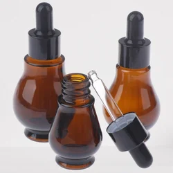 10/20/30/ml Amber Empty Glass Dropper Bottle Essential Aromatherapy Oil Perfume Pipette Bottles Refillable Cosmetic Container