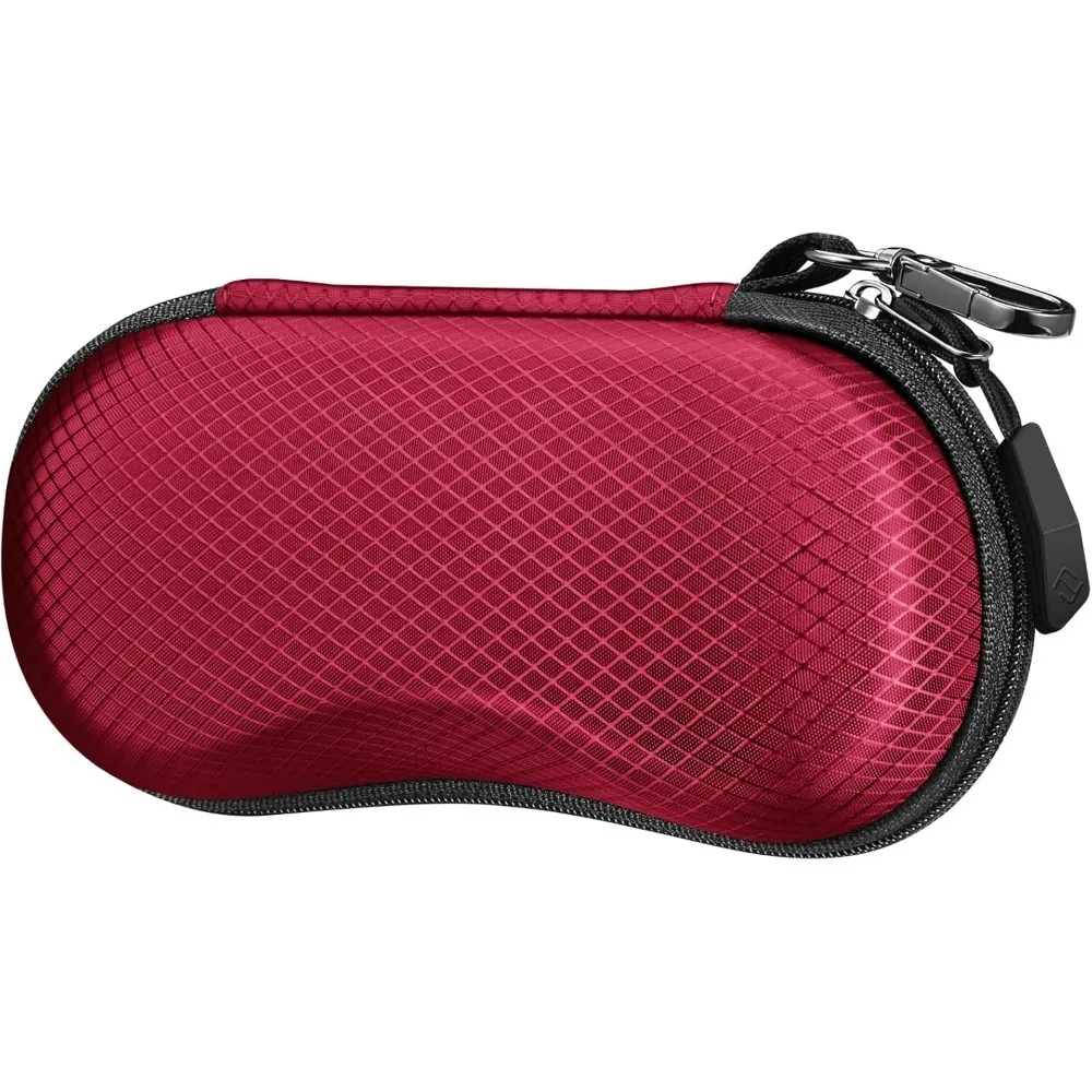 

Shockproof Sport Glasses Case with Metal Carabiner Travel Zipper Eyeglasses Holder