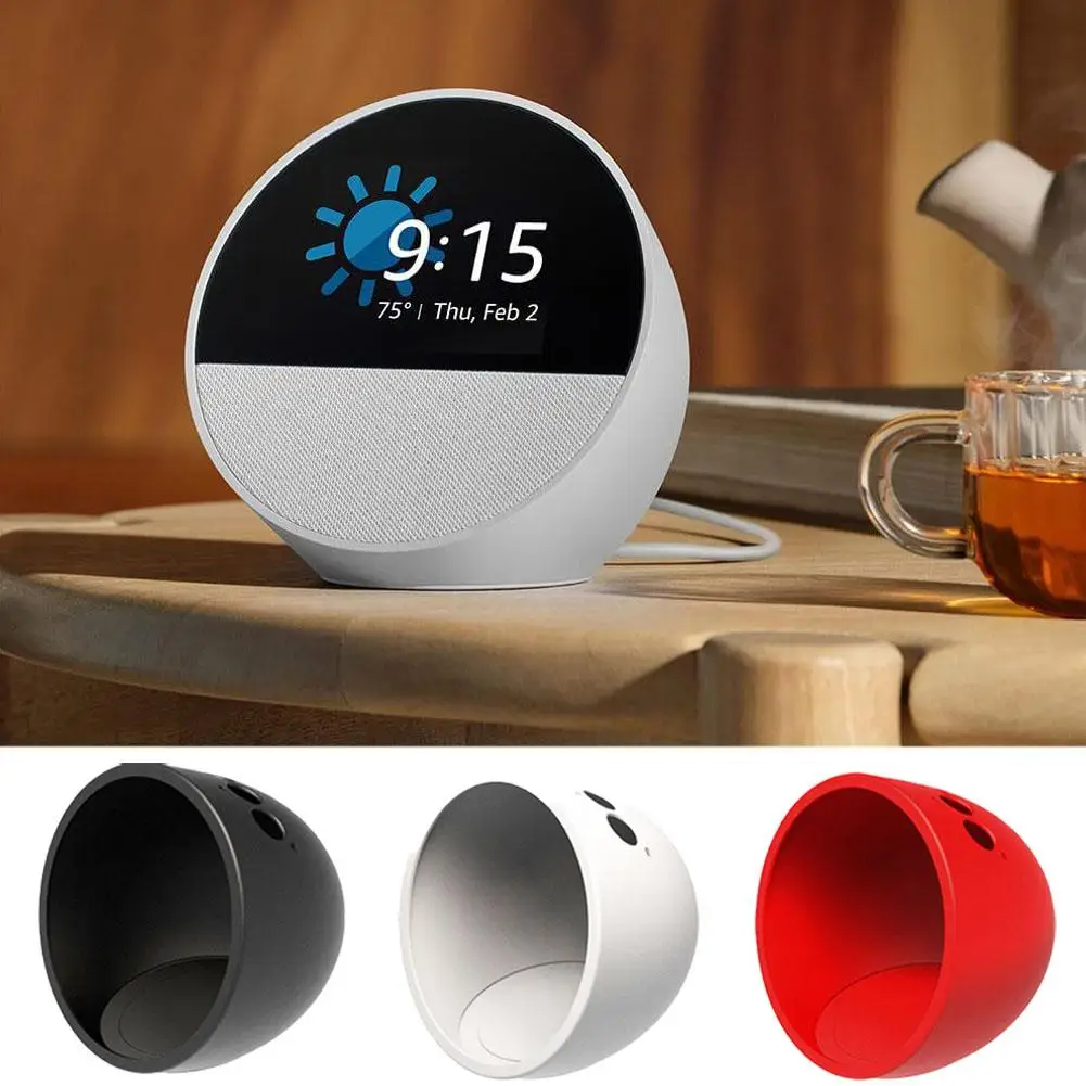 Silicone Protective Case Smart Speaker Cover For Amazon Echo Spot 2024 Bluetooth Speaker D1W1