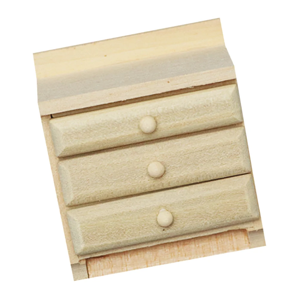 

Mini Wooden Storage Cabinet Lifelike Design Bedside Table Simulation Miniature Furniture Suitable for Mini House Decoration