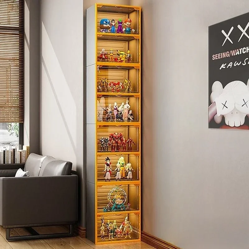 Display cabinets, toy storage ornaments, transparent shelves in building blocks