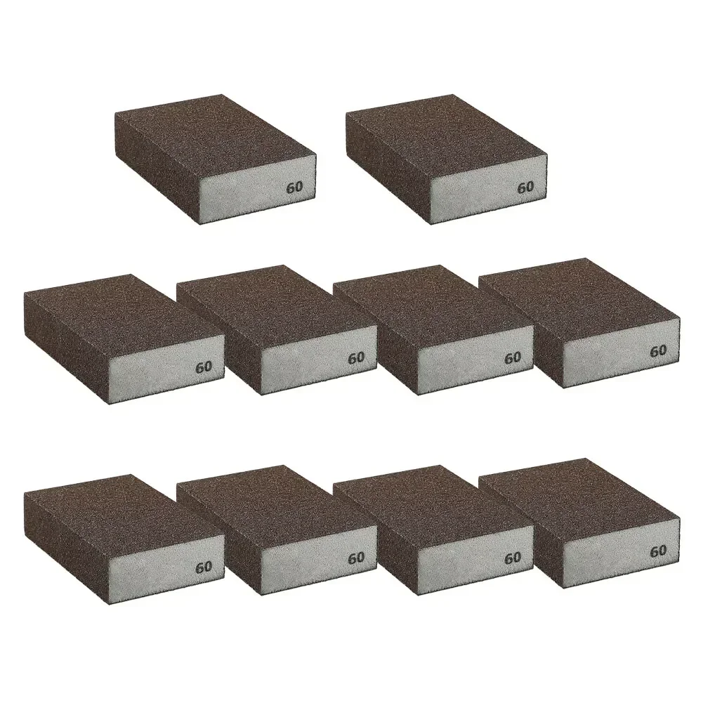 10pc Sponge Sanding Block Wet&Dry Polishing Sandpaper Abrasive Foam Pad 60/80/100/120/180/240/320 Grit Woodworking Grinding Tool