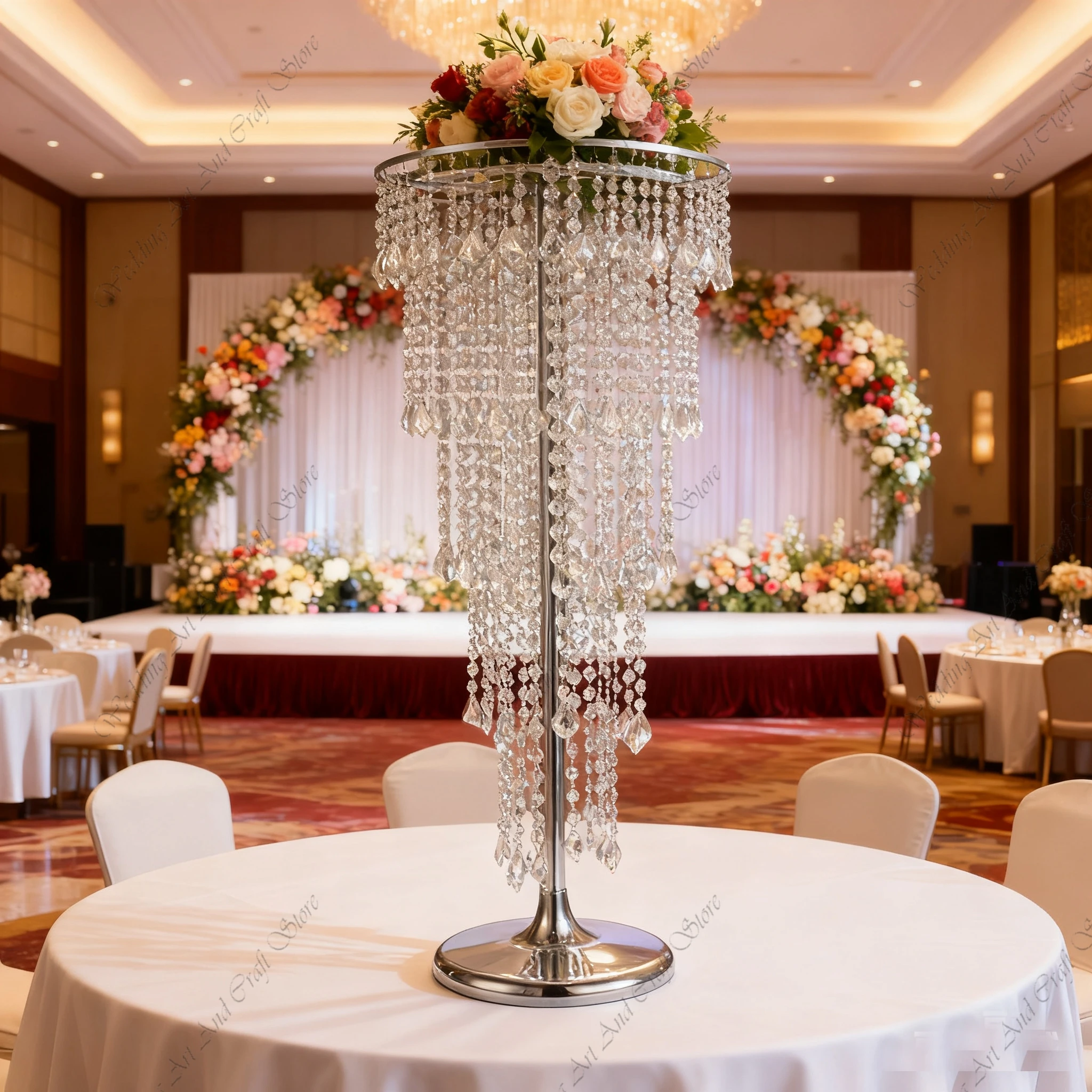 

10 шт. f30, 80-120 см, хрустальный канделябр, подсвечник для центральных элементов стола, золотой металлический подсвечник для свадебного декора (