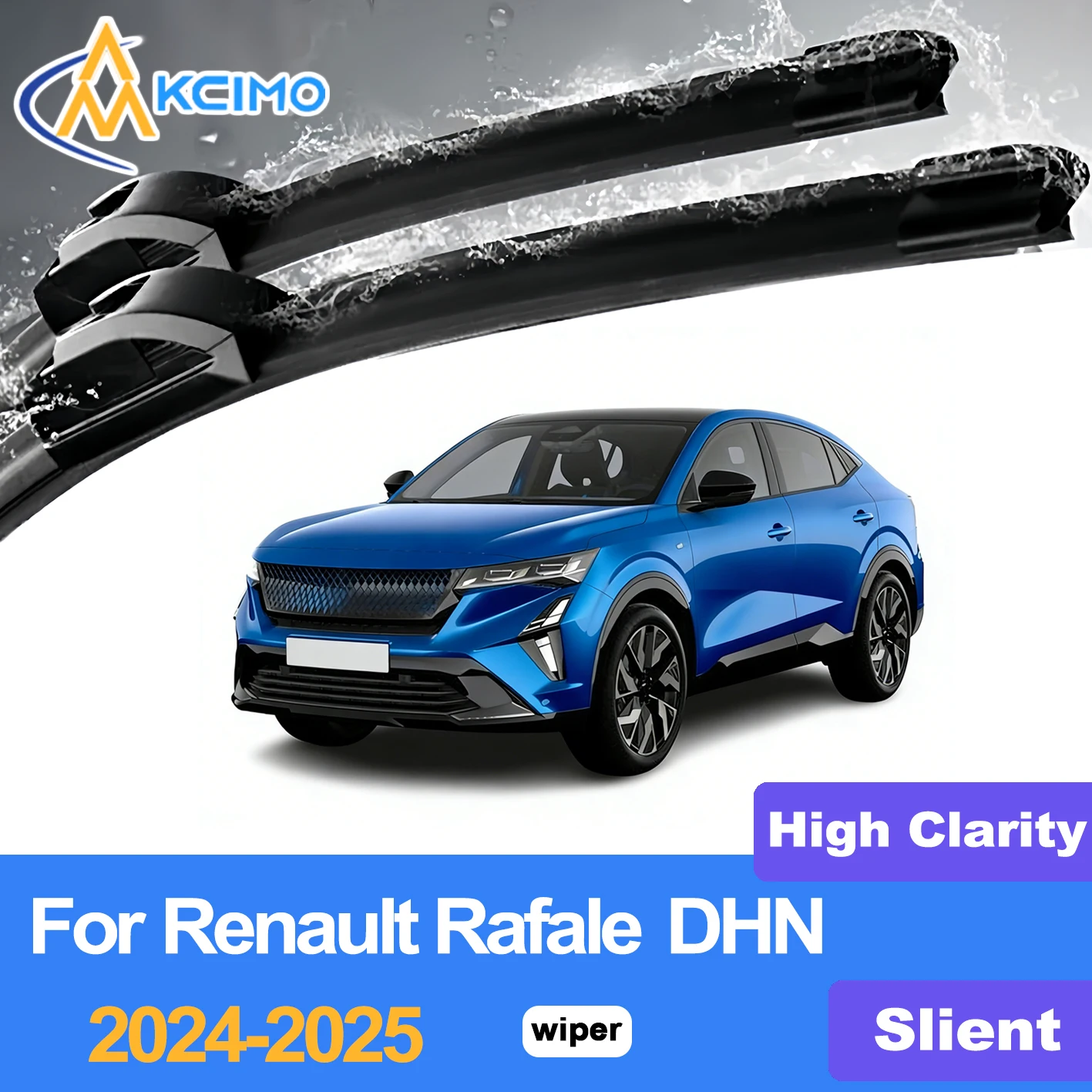 

KCIMO 2PCS Front Windshield Wiper Blades For Renault Rafale DHN 2024-2025, Silent Smooth & Resistant to Extreme Conditions