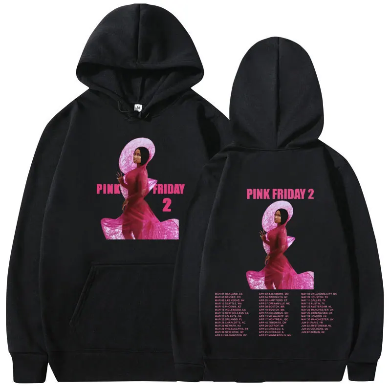 

Nicki Minaj 2024 World Tour Concert Hoodies Gag City Pink Friday 2 Fans Sweatshirts Men Hip Hop Vintage Oversized Hoody Unisex