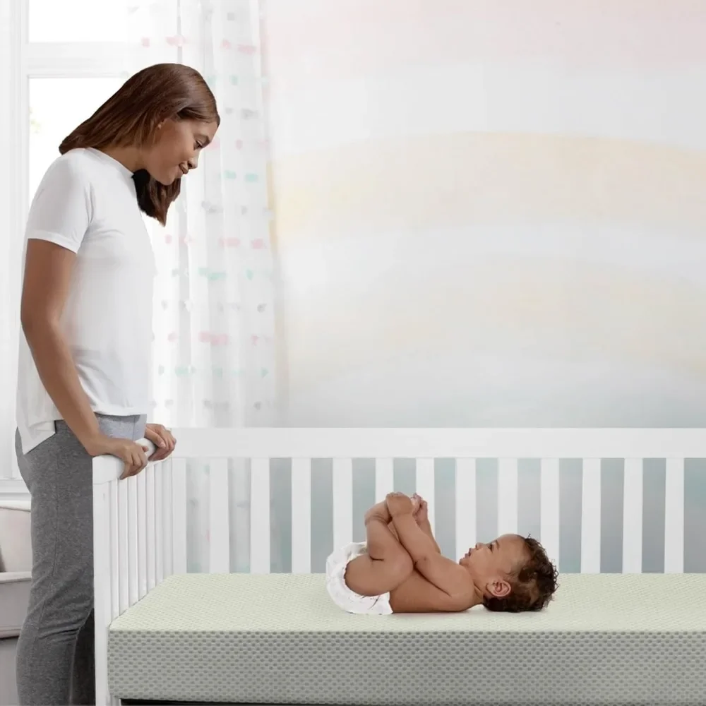 Ademende Babybedwiegmatras En Peuter Met Afneembare/Machinewasbare Hoes-Greenguard Goud-Waterdicht