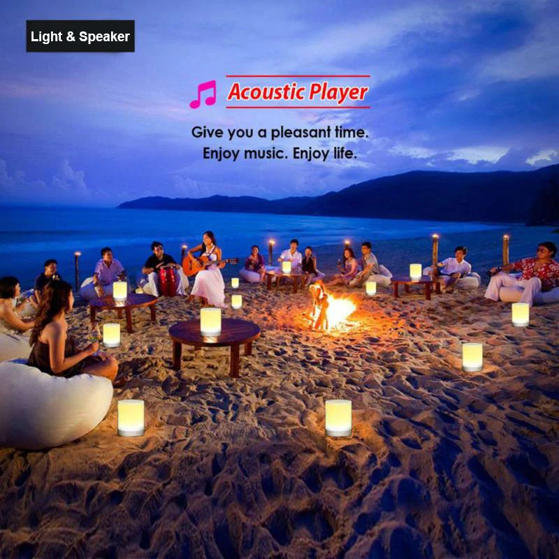 Wireless Speaker Bluetooth Music Player Touch Pat Light Colorful LED Night Lamp Bedside Table Lamp for Good Sleeps vitog yyk