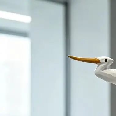 Wooden Seagull Art Piece with Balanced Base and Streamlined Profile for Modern Interior Decor on Flat Surfaces