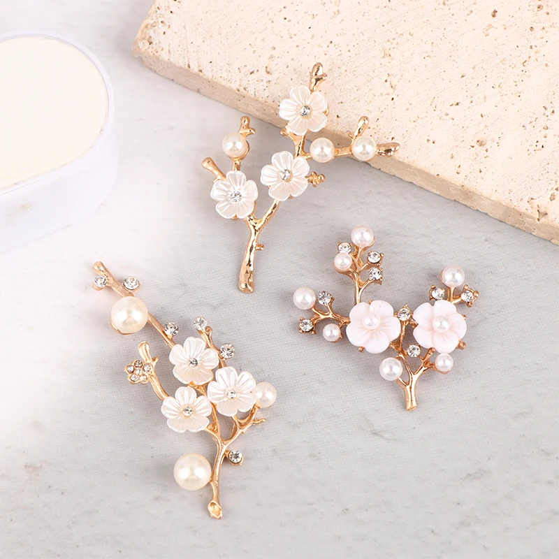 2Pcs Alloy Branch Flower Accessories Antiquity Hairpin Clothing Hair Accessories DIY Material
