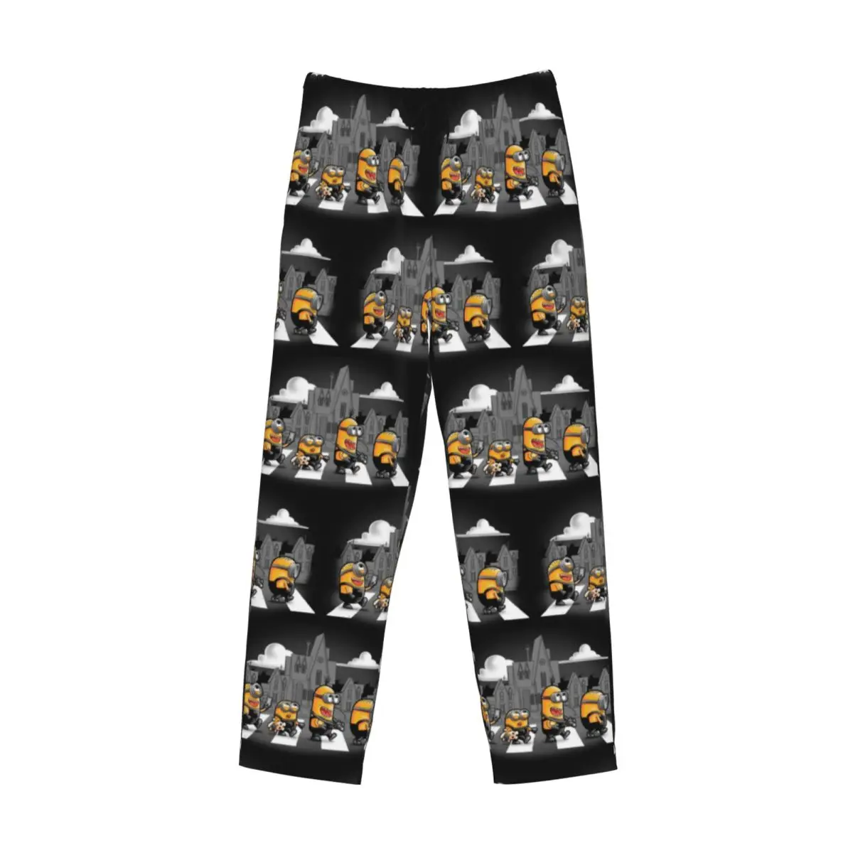 Aangepaste M-Minions Mangas pyjamabroek voor heren Leuke Anime Lounge Slaap Trekkoord Nachtkleding Bodems met zakken