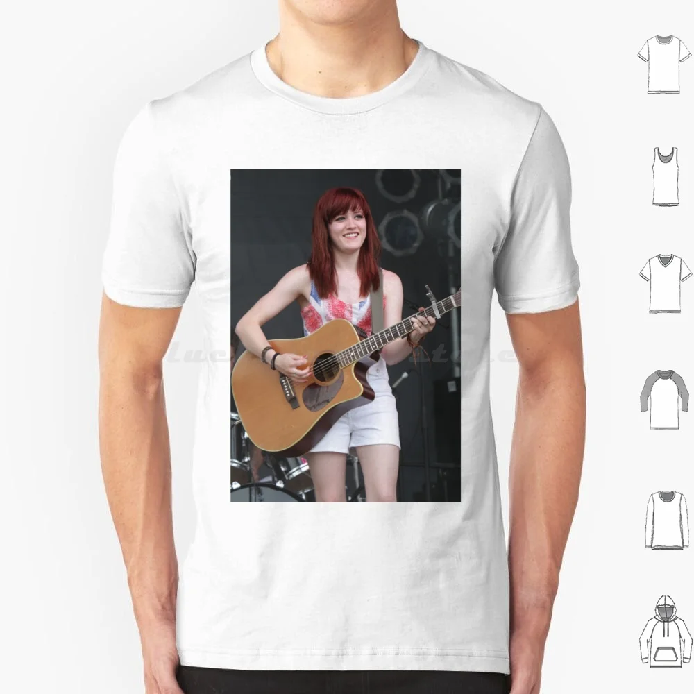 Raina Mullen-Photograph T Shirt Big Size 100% Cotton Singer Guitar Guitarist Raina Mullen Performing On Stage Live Concert