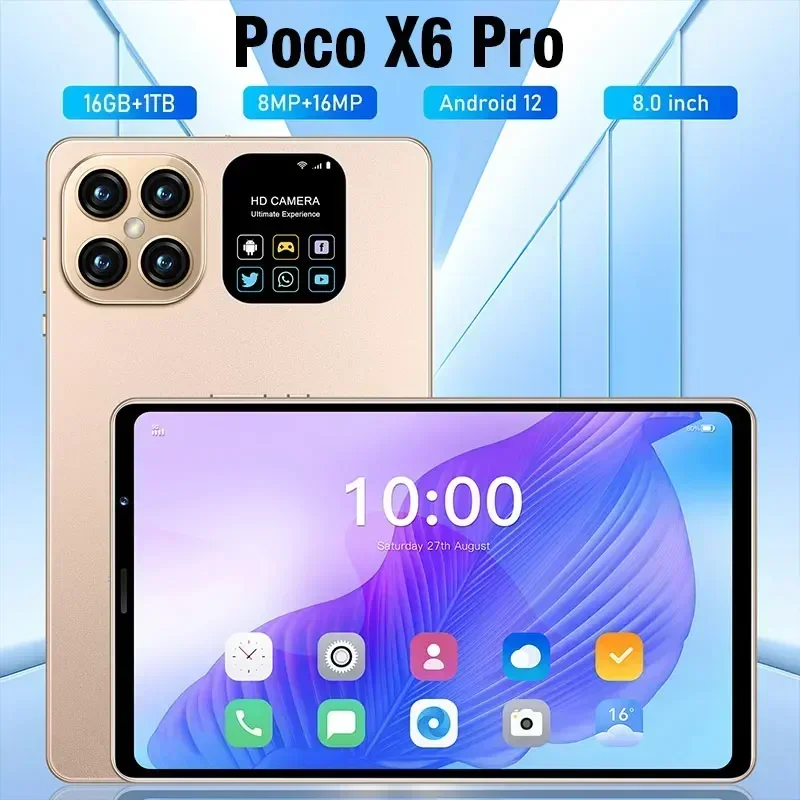 2024 Global Version Tablets Poco X6 Pro Original PC 16MP HD Original Tablet 5G Wifi Android PC Tablets Google Play Snapdragon888