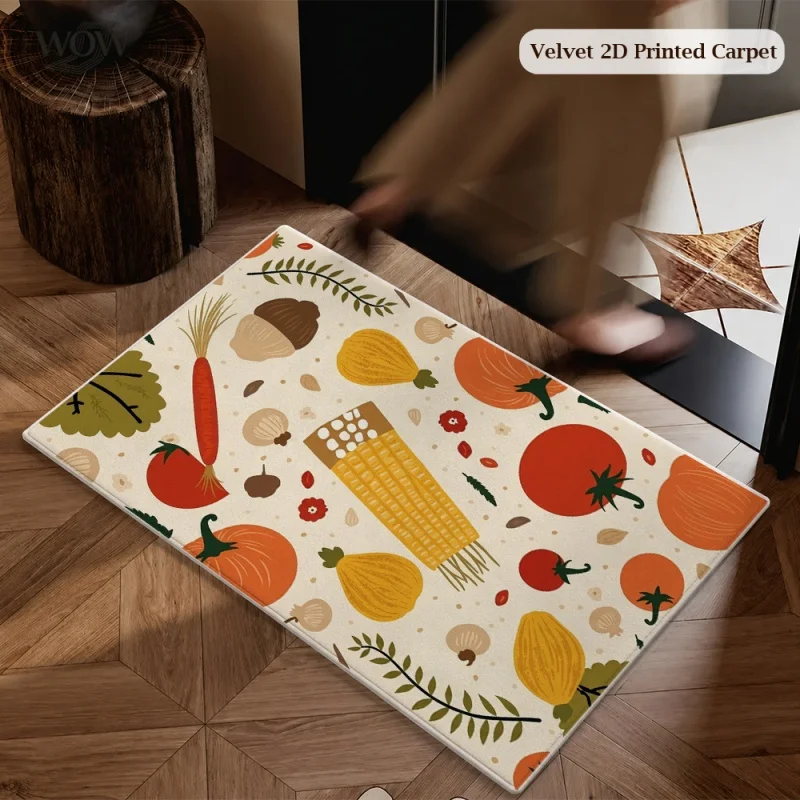 Grape Fig Water Splash Door Mat Fruit Print Non-Slip Light Purple Background Indoor Floor Rug