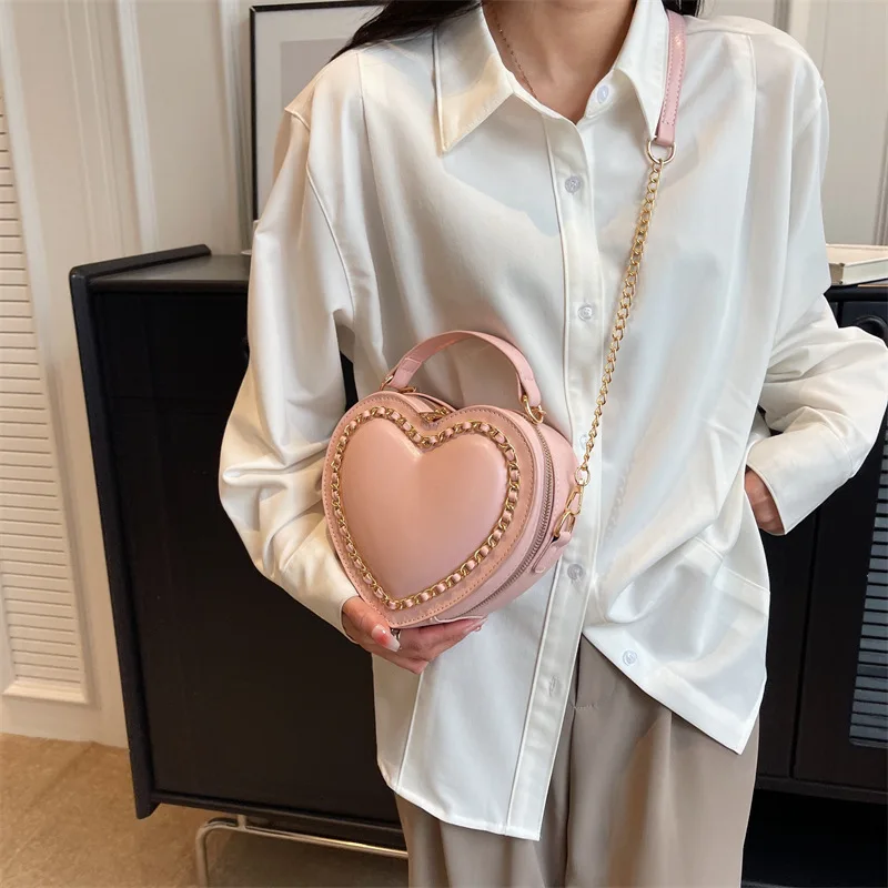 Spring and Autumn Valentine's Day Love Bag Feel Chain Single Shoulder Handheld Crossbody Bag for Women