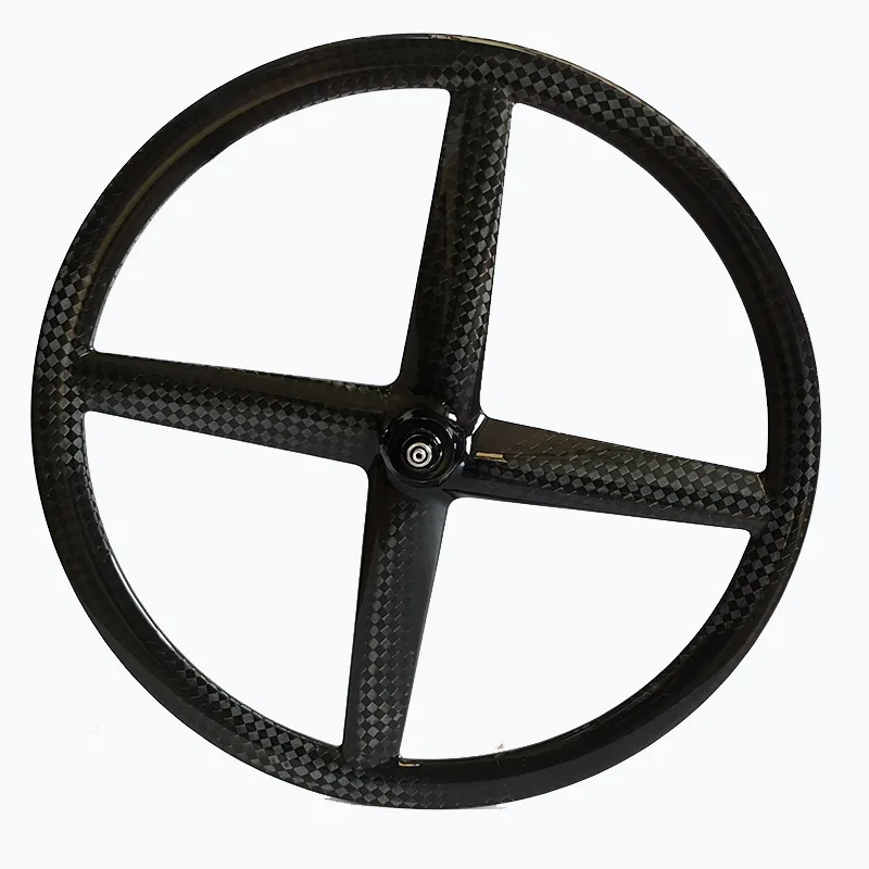 

Four Spokes Front / Rear Wheelset Carbon Road / Track Fixed Gear Racing Bike 4 Spokes Wheels 23mm Width Tubular/Clincher 3K 12K