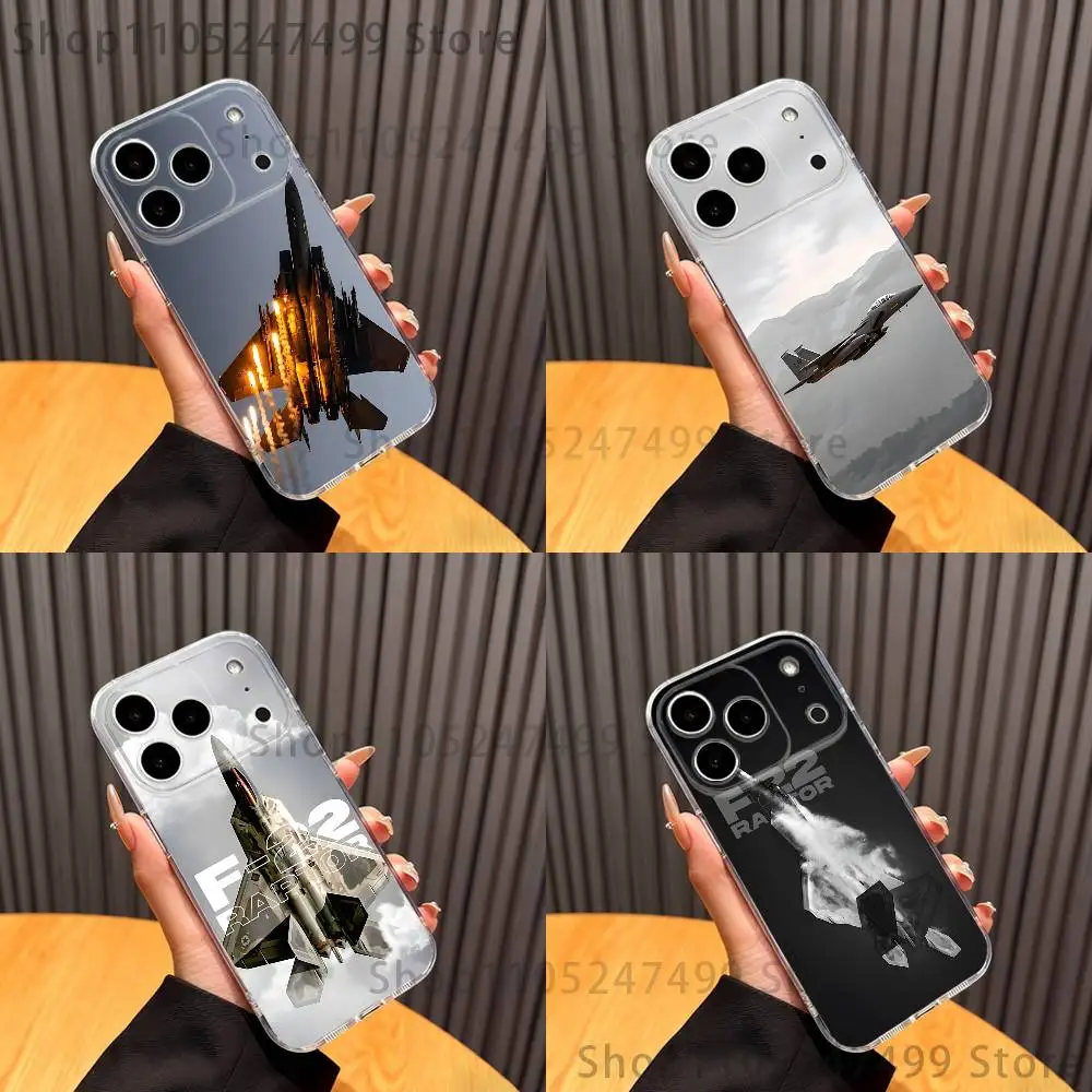 

Fighter Plane F-F-22 S-SU-57 Phone Case For iPhone 17,16,15,14,13,12,11 Pro,Max,Plus,X,XS,XR,SE4,E Mini Transparent Soft Cover