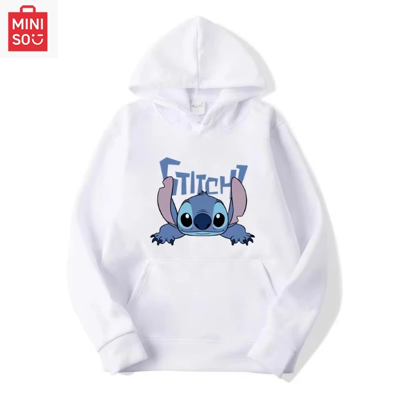 

MINISO Disney 2025 Minnie Mouse Cartoon Anime Female Male Hoodie Fashion Red Sports Couple Sweater Clothes Pullover Spring