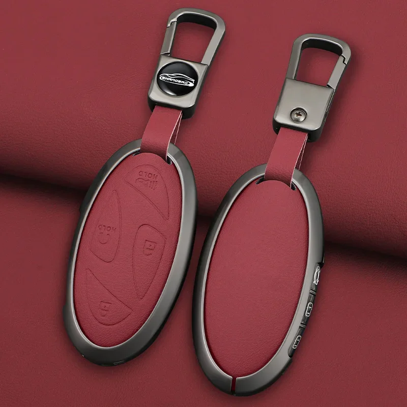 

Car Key Case for Hyundai Grandeur GN7 2023 Kona Ev 2023 Car Smart Romote Key Fob Cover Accessories Alloy+ Leather Protection