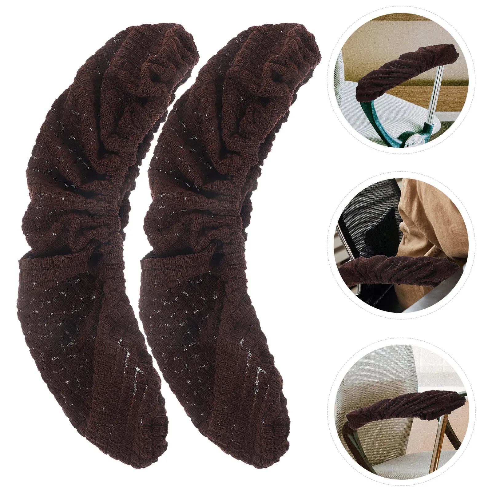 

1 Pair Armrest Covers For Chair Stretchable Handle Cover Office Home Chair Pad Thicken Removable Elbow Support Cover