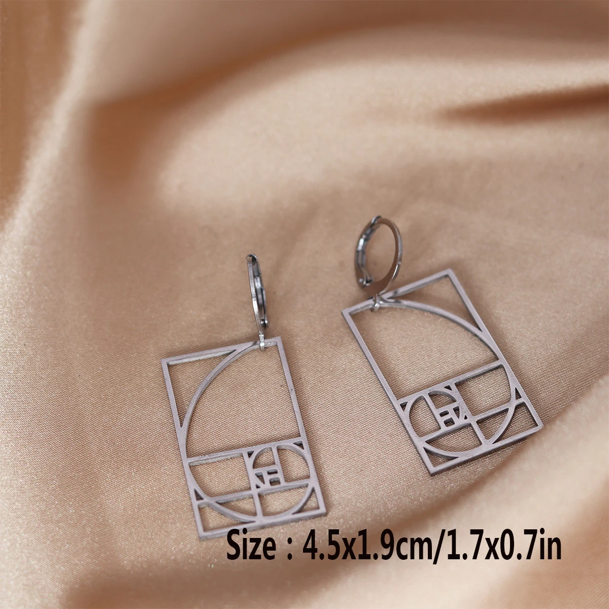 Kinitial Simple Fibonacci Earrings For Women Jewelry Ratio Sacred Geometry Math Drop Earring Graduation Teacher