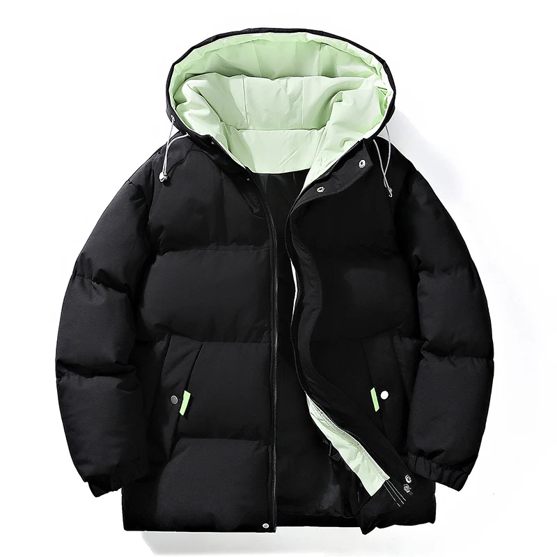 Winter Hooded Thicken Men Parkas Fashion Casual Comfortable Cotton Coats Solid Color All-match Warm Male Clothes Trend New Style
